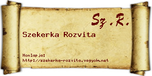 Szekerka Rozvita névjegykártya